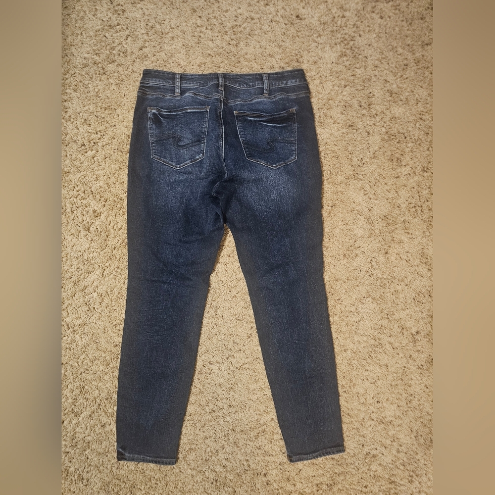 Womens SILVER Avery Skinny Jeans Size 34 x 29